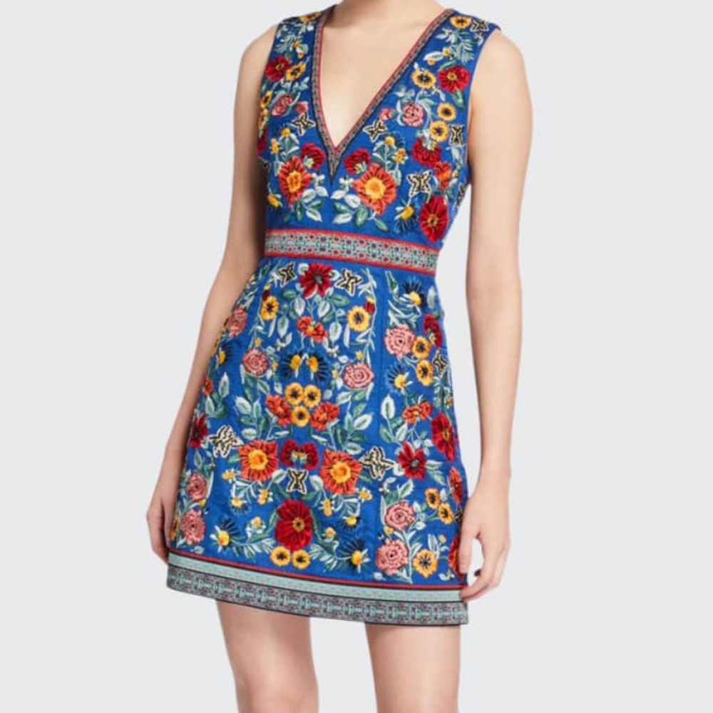 Alice & Olivia Patty Embroidered Dress